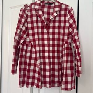 Pomander Place Red and White Gingham Shirt